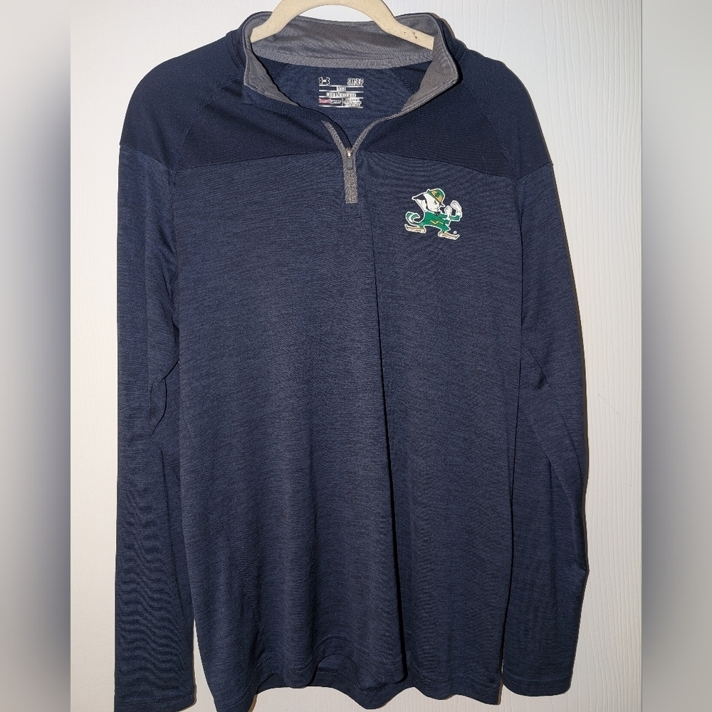Under Armour Notre Dame Navy Quarter Zip Small